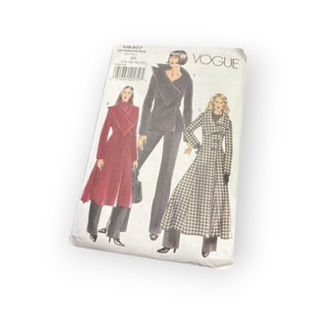 Vogue Sewing Pattern V8307 Misses Jacket Coat Asymmetrical Size 14-20 Uncut Good
